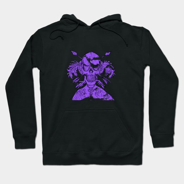 purple skull Hoodie by ElArrogante